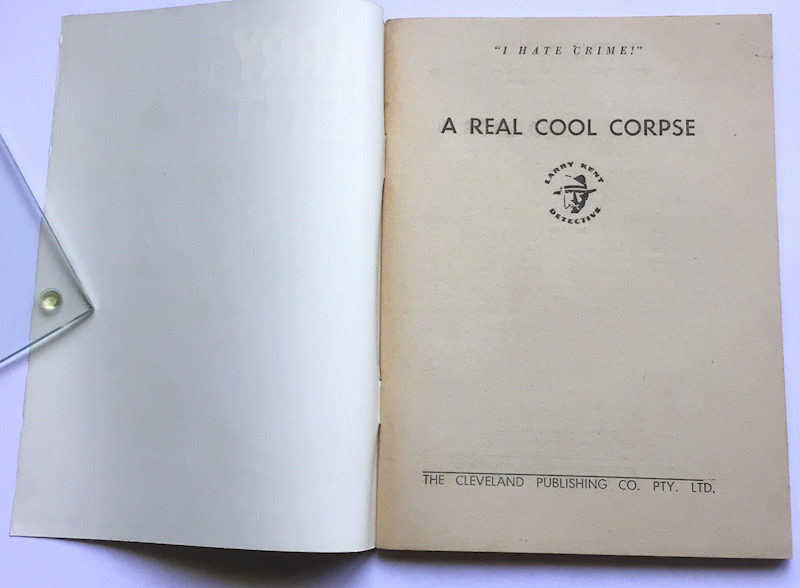 Larry Kent A Real Cool Corpse Australian Detective paperback book No648